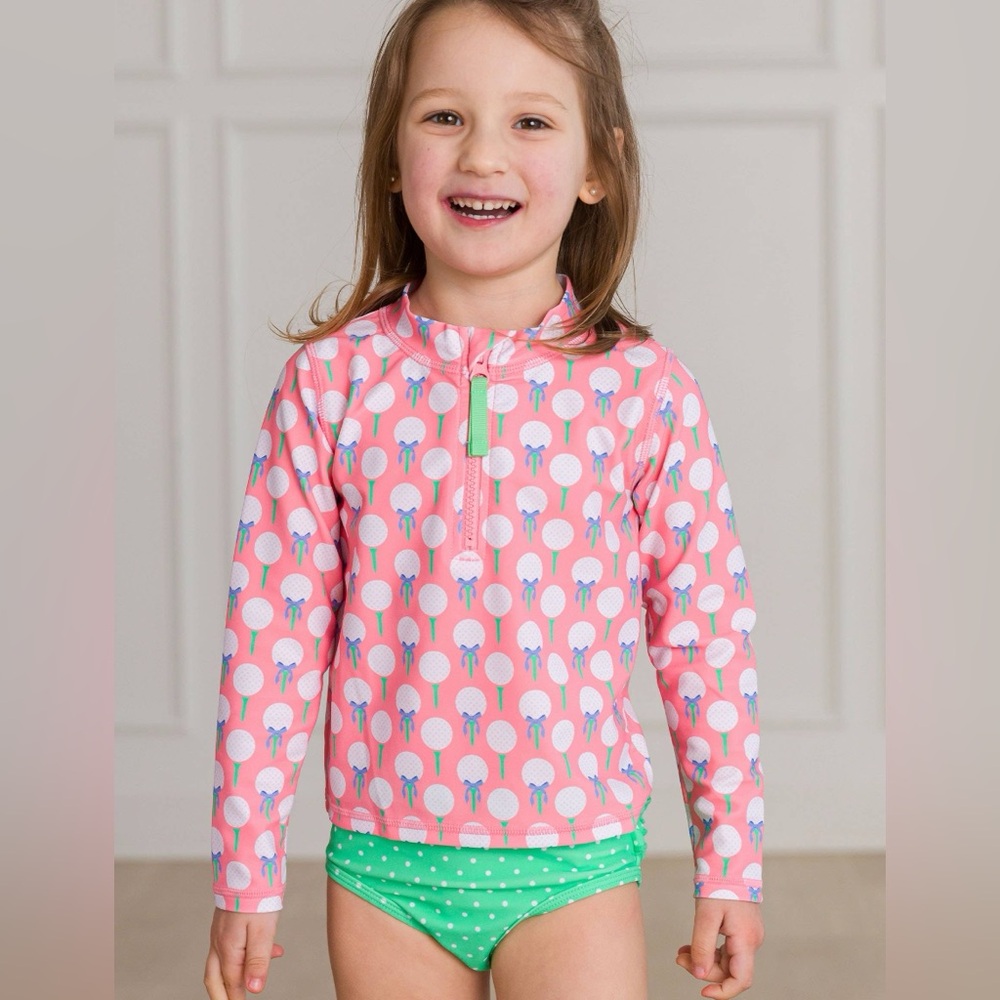 Rufflebutts Golf Rash Guard Swimsuit Set 5 - Picture 4 of 6